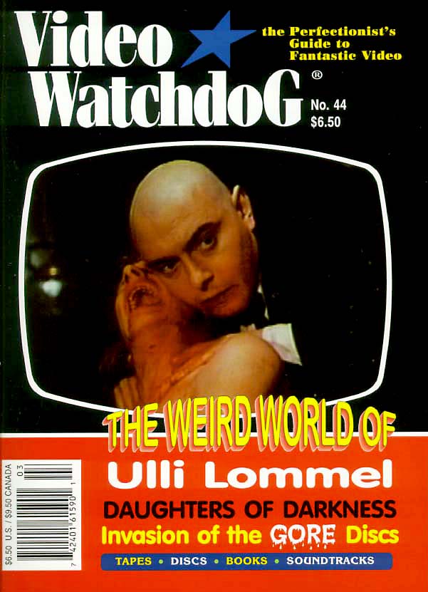 VIDEO WATCHDOG magazine side cover Issue 44 March/April 1998