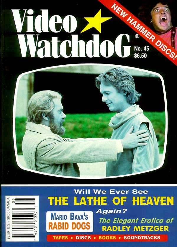 VIDEO WATCHDOG magazine side cover Issue 45 May/June 1998