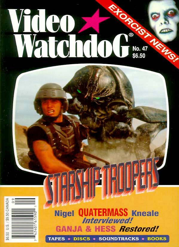 VIDEO WATCHDOG magazine side cover Issue 47 September/October 1998