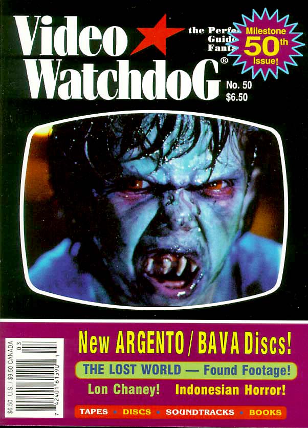 VIDEO WATCHDOG magazine side cover Issue 50 March/April 1999