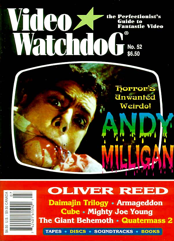 VIDEO WATCHDOG magazine side cover Issue 52 July/August 1999