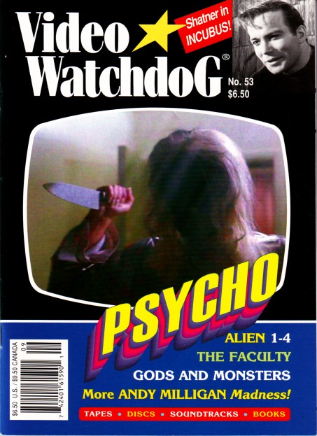 VIDEO WATCHDOG magazine side cover Issue 53 September/October 1999