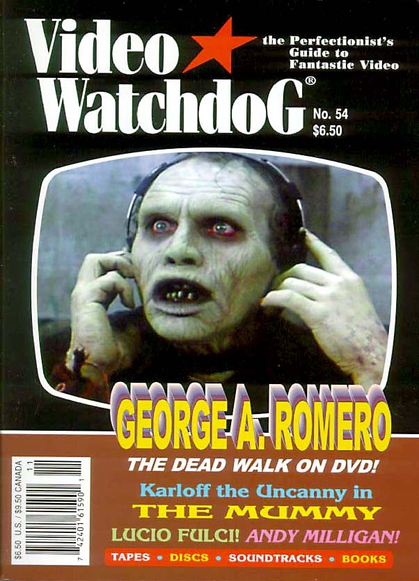 VIDEO WATCHDOG magazine side cover Issue 54 November/December 1999