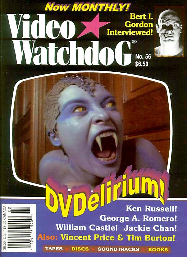 VIDEO WATCHDOG magazine side cover Issue 56 February 2000