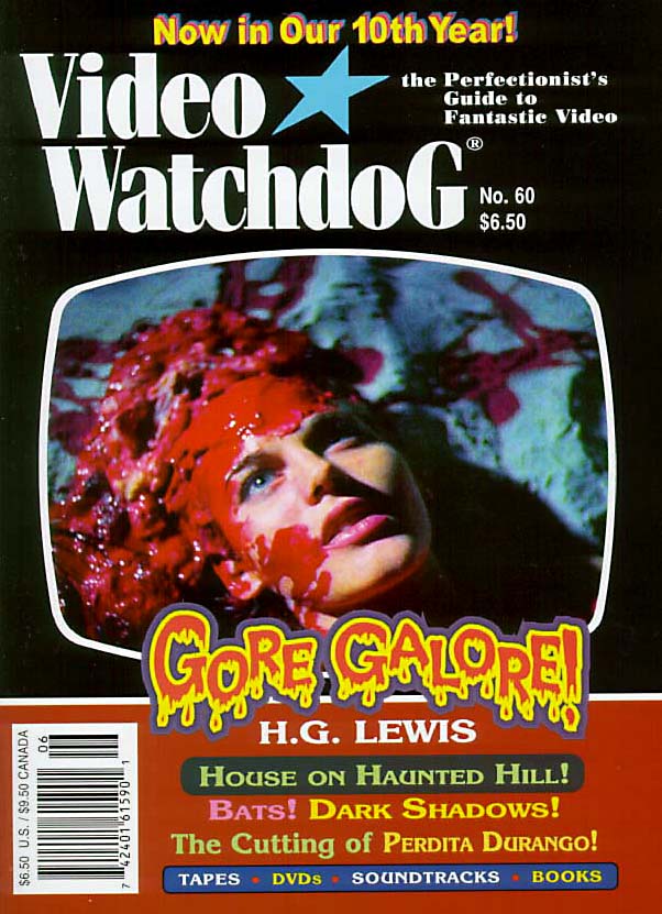 VIDEO WATCHDOG magazine side cover Issue 60 June 2000