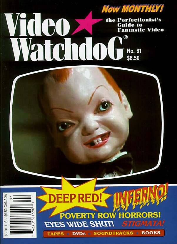 VIDEO WATCHDOG magazine side cover Issue 61 July 2000