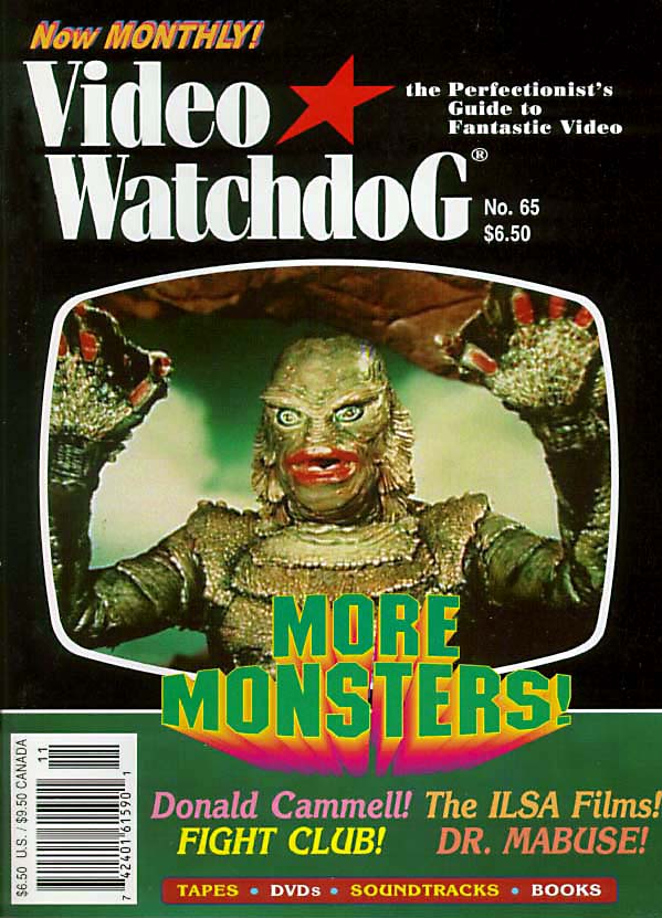 VIDEO WATCHDOG magazine side cover Issue 65 November 2000