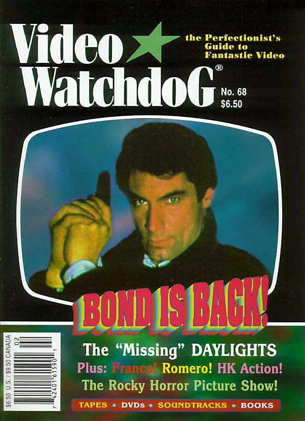 VIDEO WATCHDOG magazine side cover Issue 68 February 2001