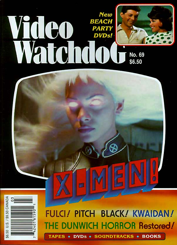 VIDEO WATCHDOG magazine side cover Issue 69 March 2001