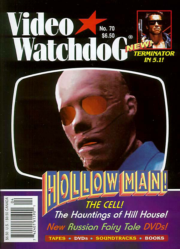 VIDEO WATCHDOG magazine side cover Issue 70 April 2001