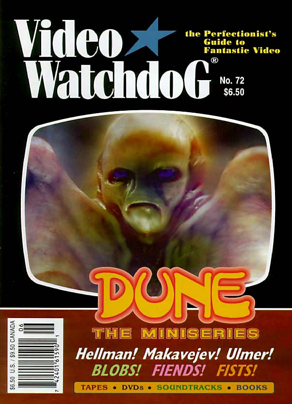 VIDEO WATCHDOG magazine side cover Issue 72 June 2001