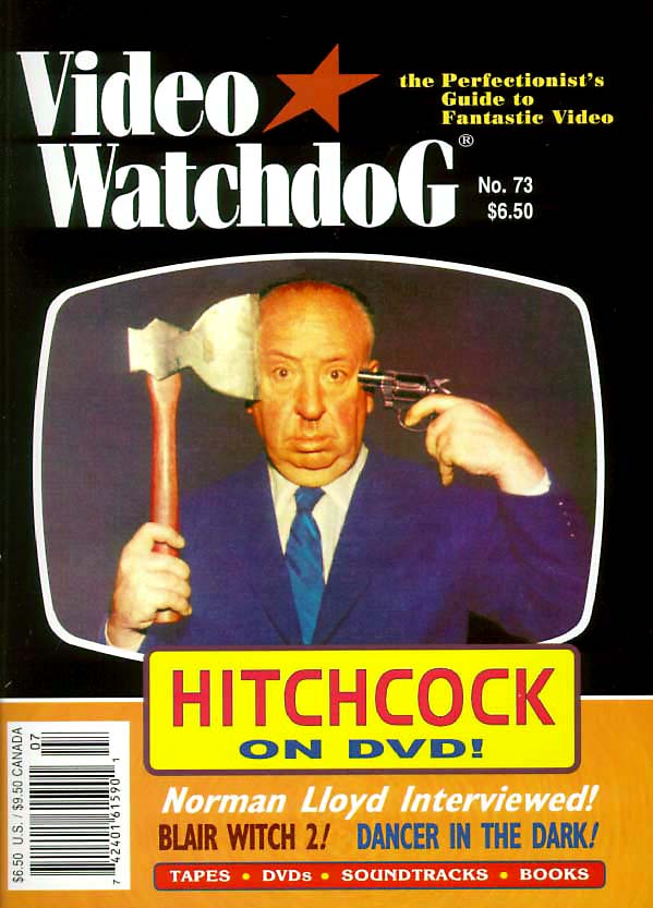 VIDEO WATCHDOG magazine side cover Issue 73 July 2001