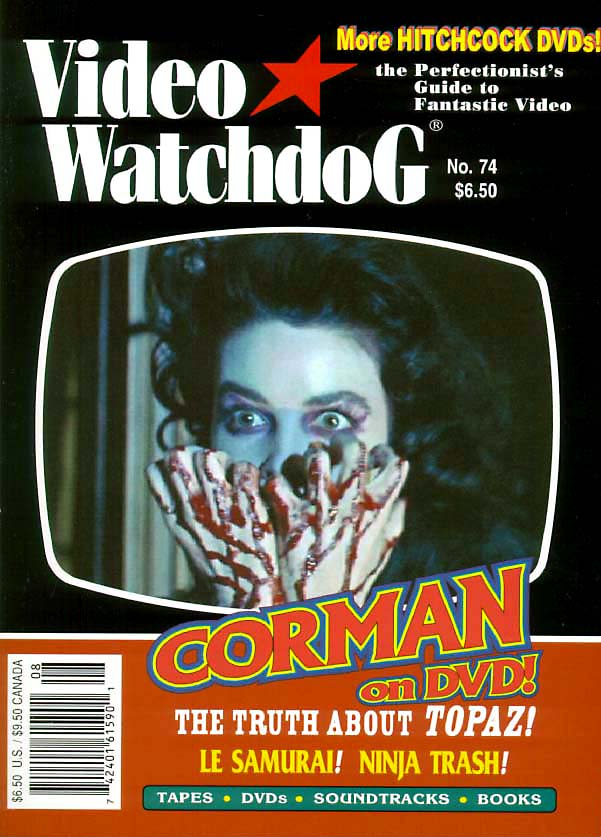 VIDEO WATCHDOG magazine side cover Issue 74 August 2001