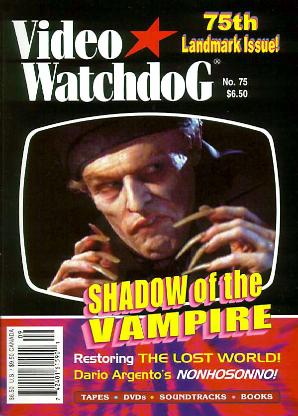 VIDEO WATCHDOG magazine side cover Issue 75 September 2001
