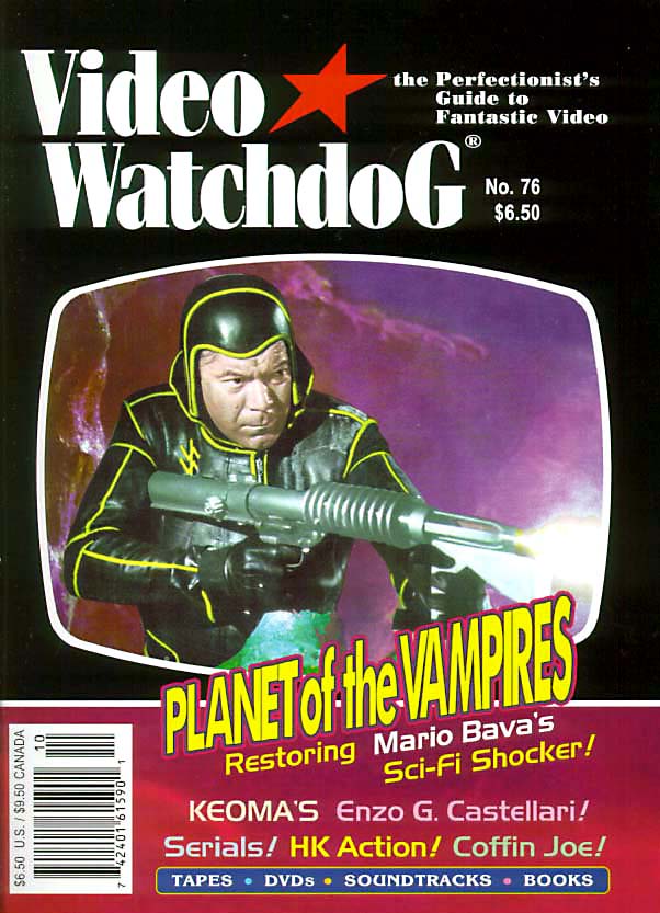 VIDEO WATCHDOG magazine side cover Issue 76 October 2001