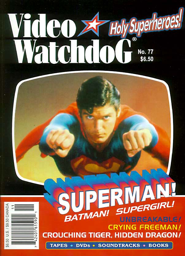 VIDEO WATCHDOG magazine side cover Issue 77 November 2001