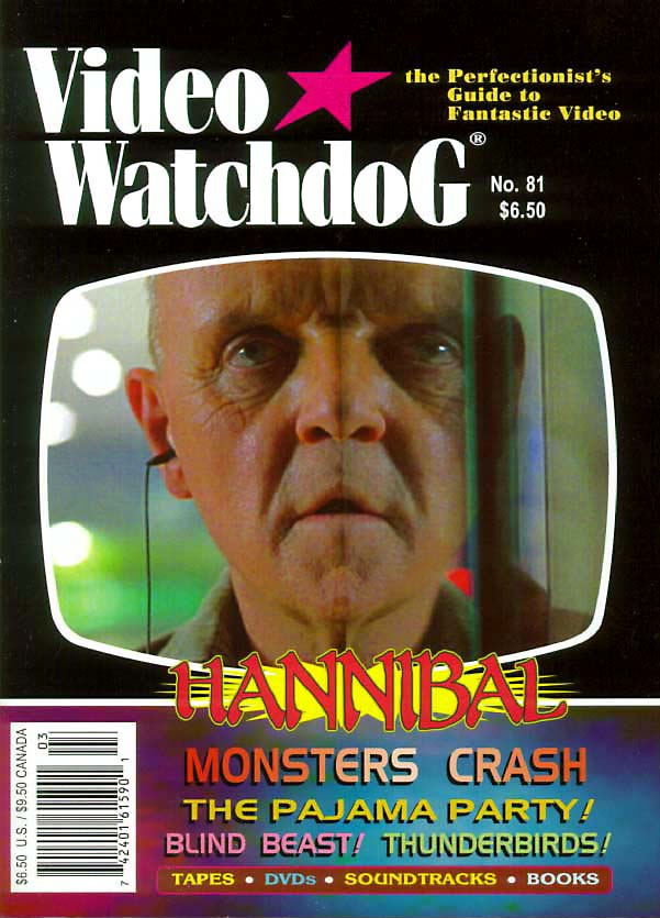 VIDEO WATCHDOG magazine side cover Issue 81 March 2002