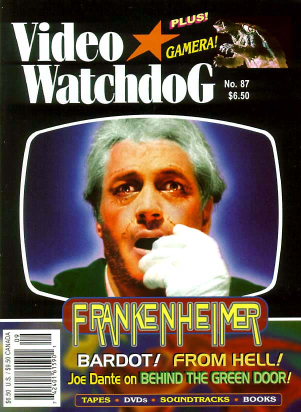 VIDEO WATCHDOG magazine side cover Issue 87 September 2002