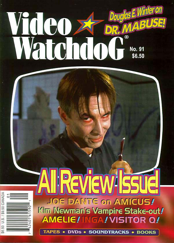 VIDEO WATCHDOG magazine side cover Issue 91 January 2003