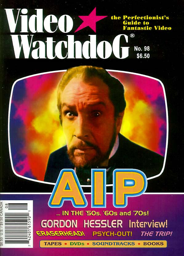 VIDEO WATCHDOG magazine side cover Issue 98 August 2003