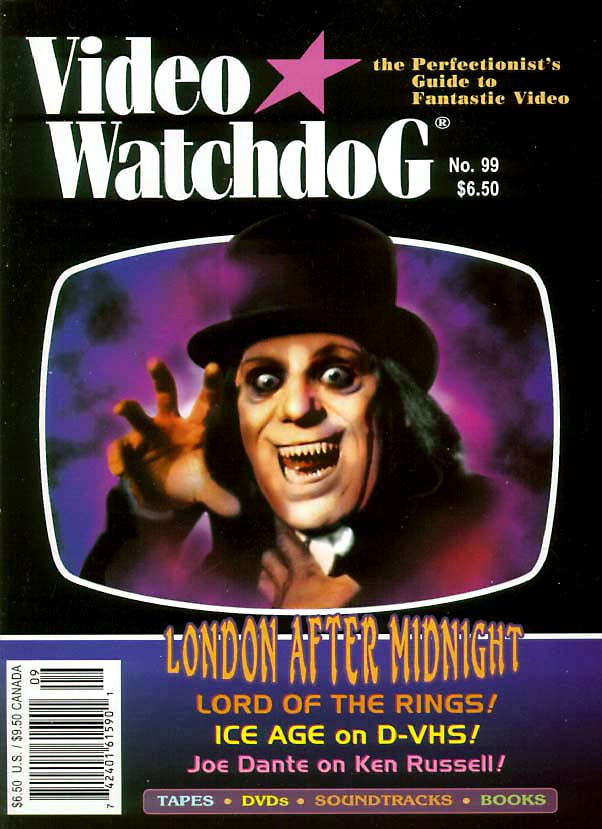 VIDEO WATCHDOG magazine side cover Issue 99 September 2003