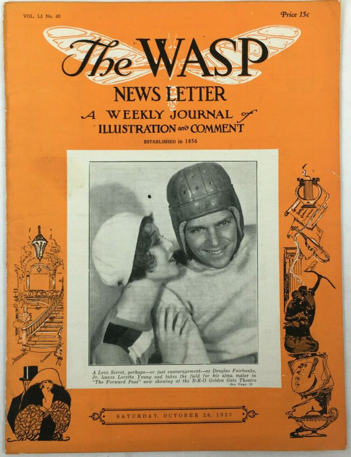 WASP NEWS LETTER magazine side cover 26 October 1929