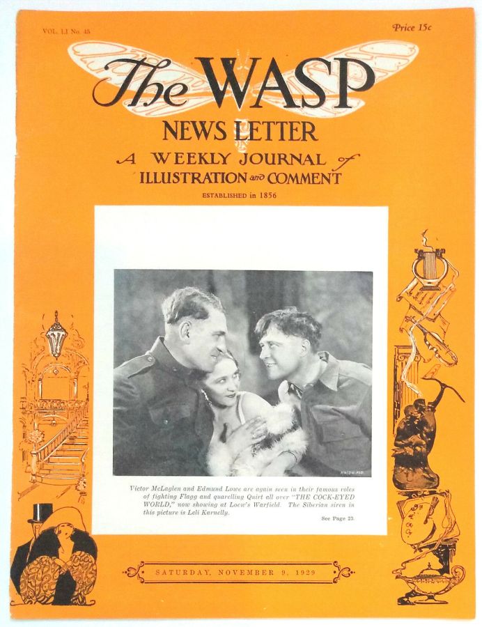 WASP NEWS LETTER magazine side cover 9 November 1929