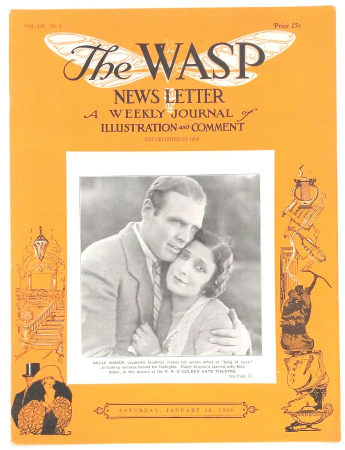 WASP NEWS LETTER magazine side cover 18 January 1930