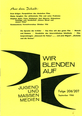 WIR BLENDEN AUF (At) magazine side cover Issue 206/207 September 1966