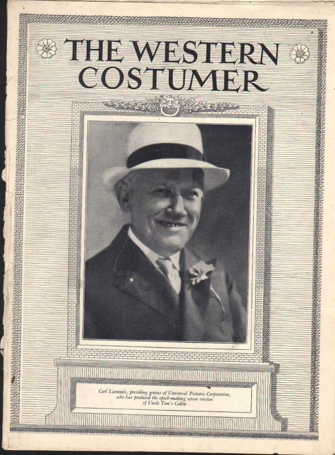 WESTERN COSTUMER magazine side cover Issue 1  November 1927