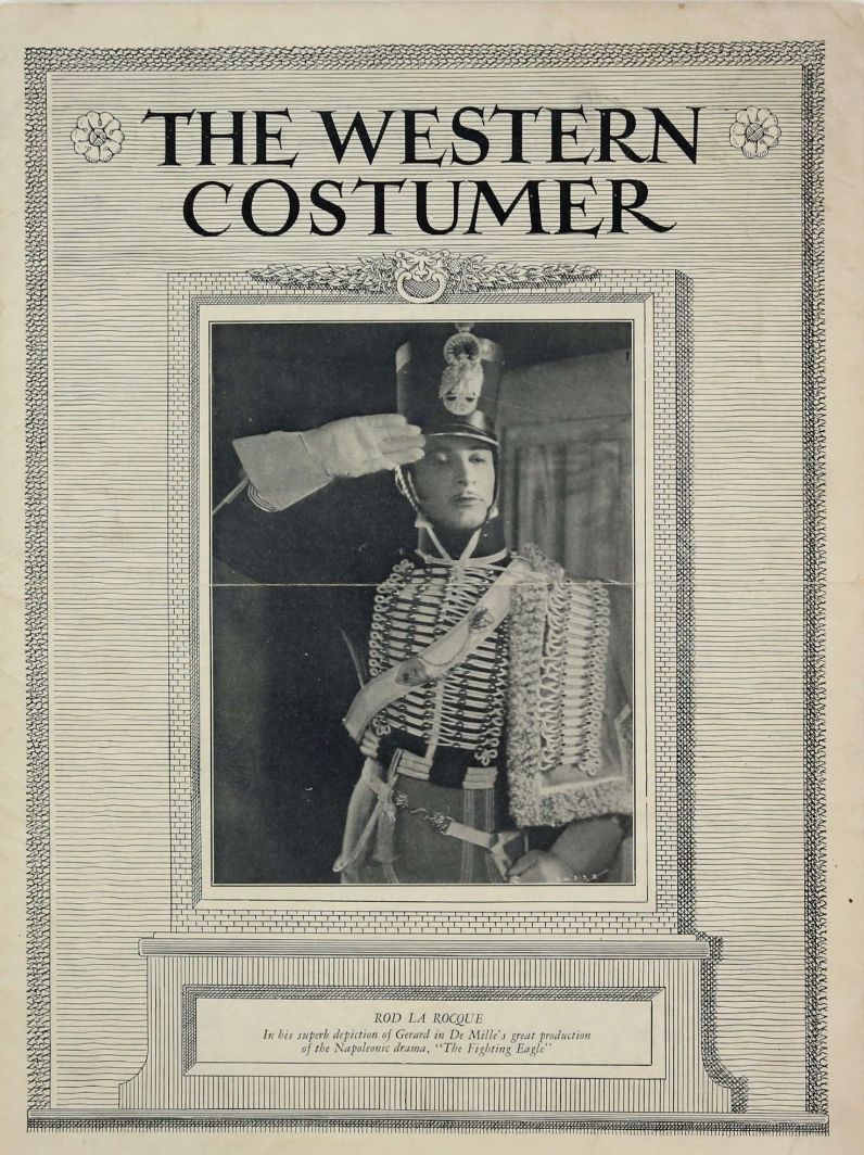 WESTERN COSTUMER magazine side cover  Vol 1 No  3  December 1927