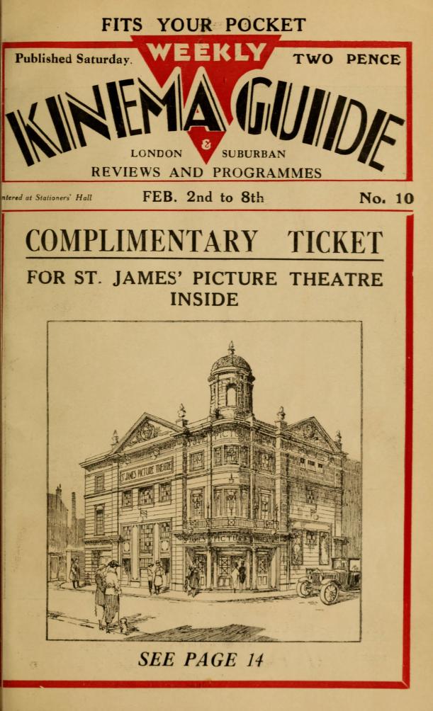 WEEKLY KINEMA GUIDE magazine side cover Issue 10 2 February 1931