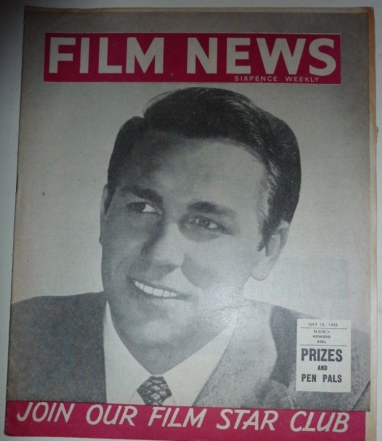 WEEKLY FILM NEWS/FILM NEWS magazine side cover 12 July 1952