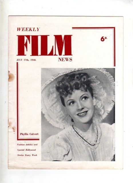 WEEKLY FILM NEWS/FILM NEWS magazine side cover 17 July 1948