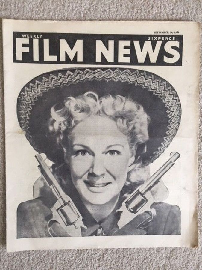WEEKLY FILM NEWS/FILM NEWS magazine side cover 30 September 1950