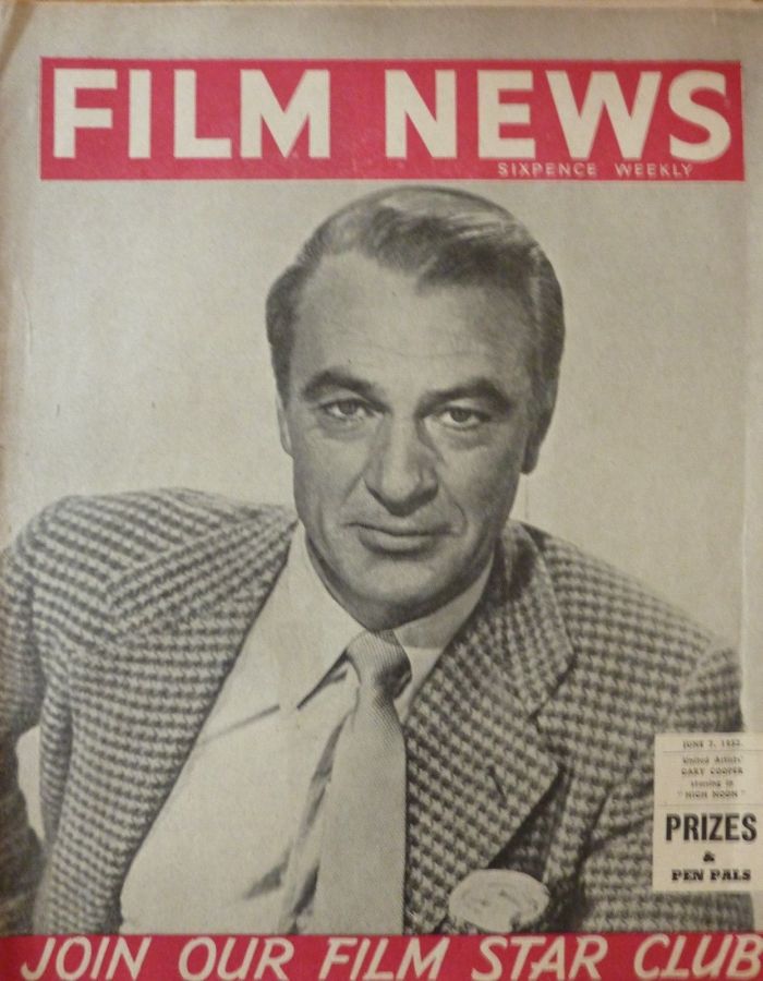 WEEKLY FILM NEWS/FILM NEWS magazine side cover 7 June 1952