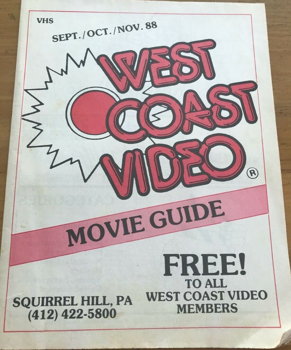 WEST COAST VIDEO magazine side cover  September/November 1988