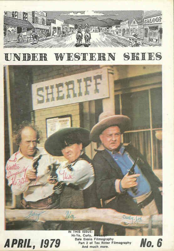 UNDER WESTERN SKIES magazine side cover Issue 6  1979
