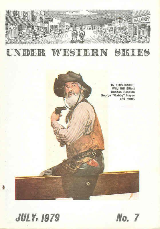 UNDER WESTERN SKIES magazine side cover Issue 7 July 1979
