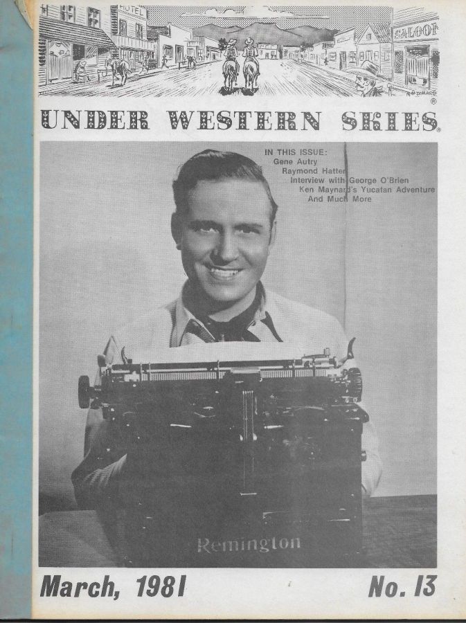 UNDER WESTERN SKIES magazine side cover Issue 13 March 1981