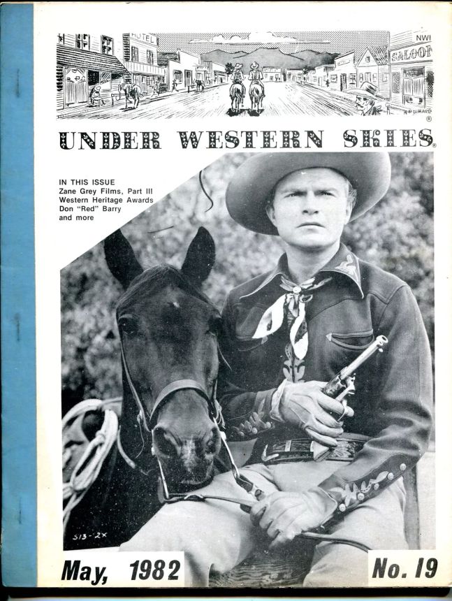 UNDER WESTERN SKIES magazine side cover Issue 19 May 1982