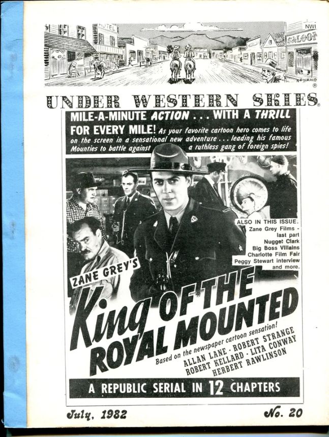 UNDER WESTERN SKIES magazine side cover Issue 20 July 1982