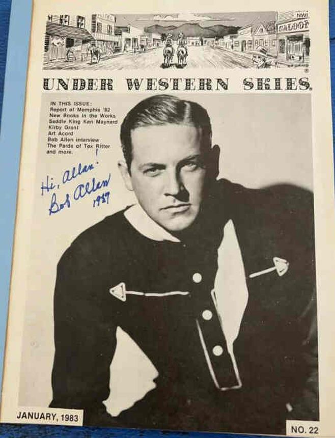 UNDER WESTERN SKIES magazine side cover Issue 22 January 1983