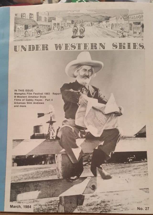 UNDER WESTERN SKIES magazine side cover Issue 27 March 1984