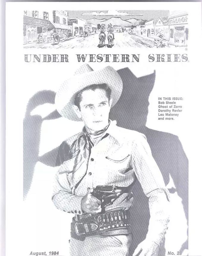 UNDER WESTERN SKIES magazine side cover Issue 28 August 1984