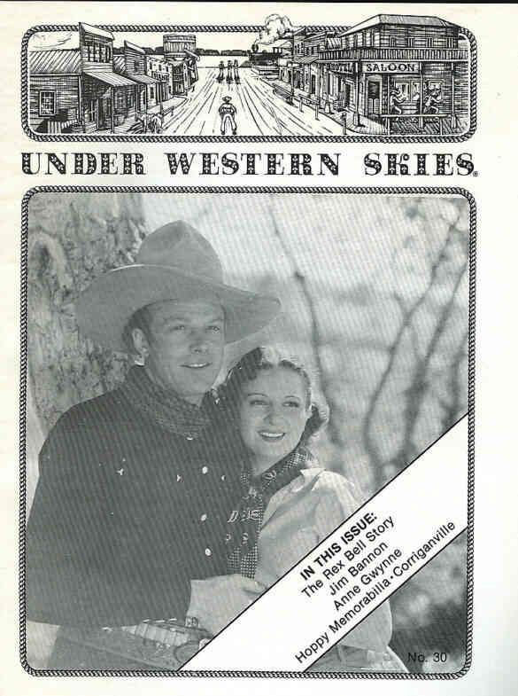 UNDER WESTERN SKIES magazine side cover Issue 30 October 1985