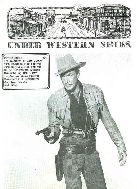 UNDER WESTERN SKIES magazine side cover Issue 36  1989