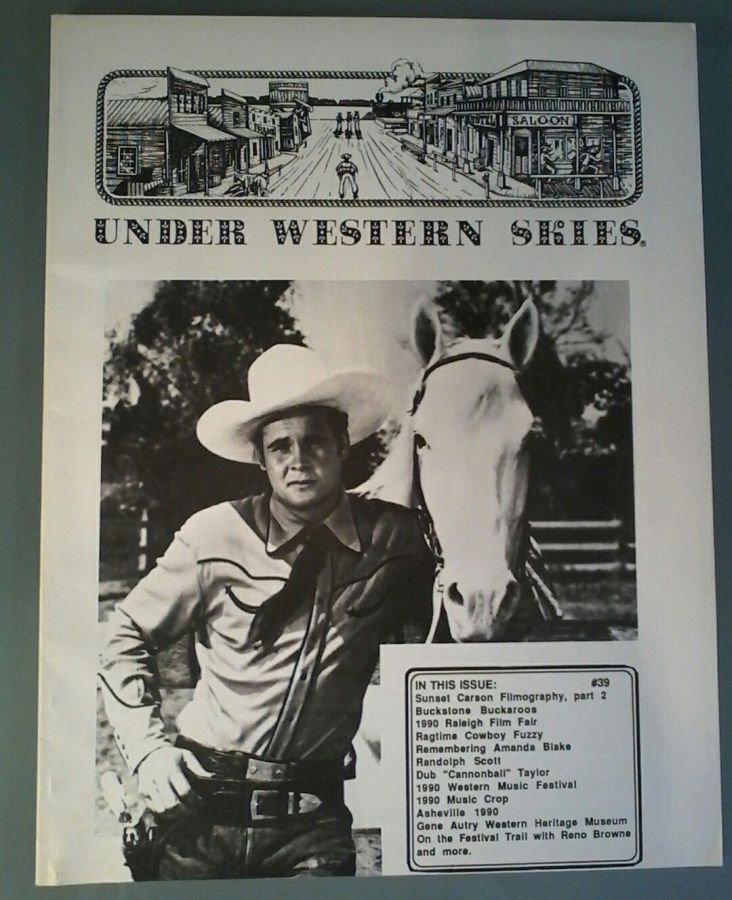 UNDER WESTERN SKIES magazine side cover Issue 39  1990