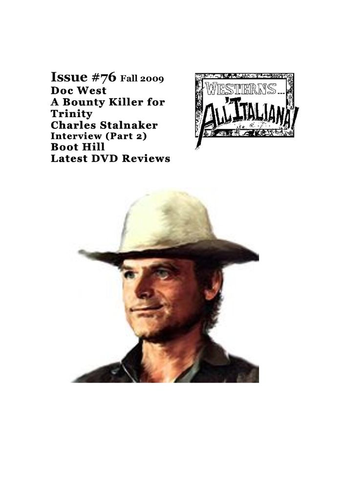 WESTERNS... ALL ITALIANA magazine side cover Issue 76 Fall 2009