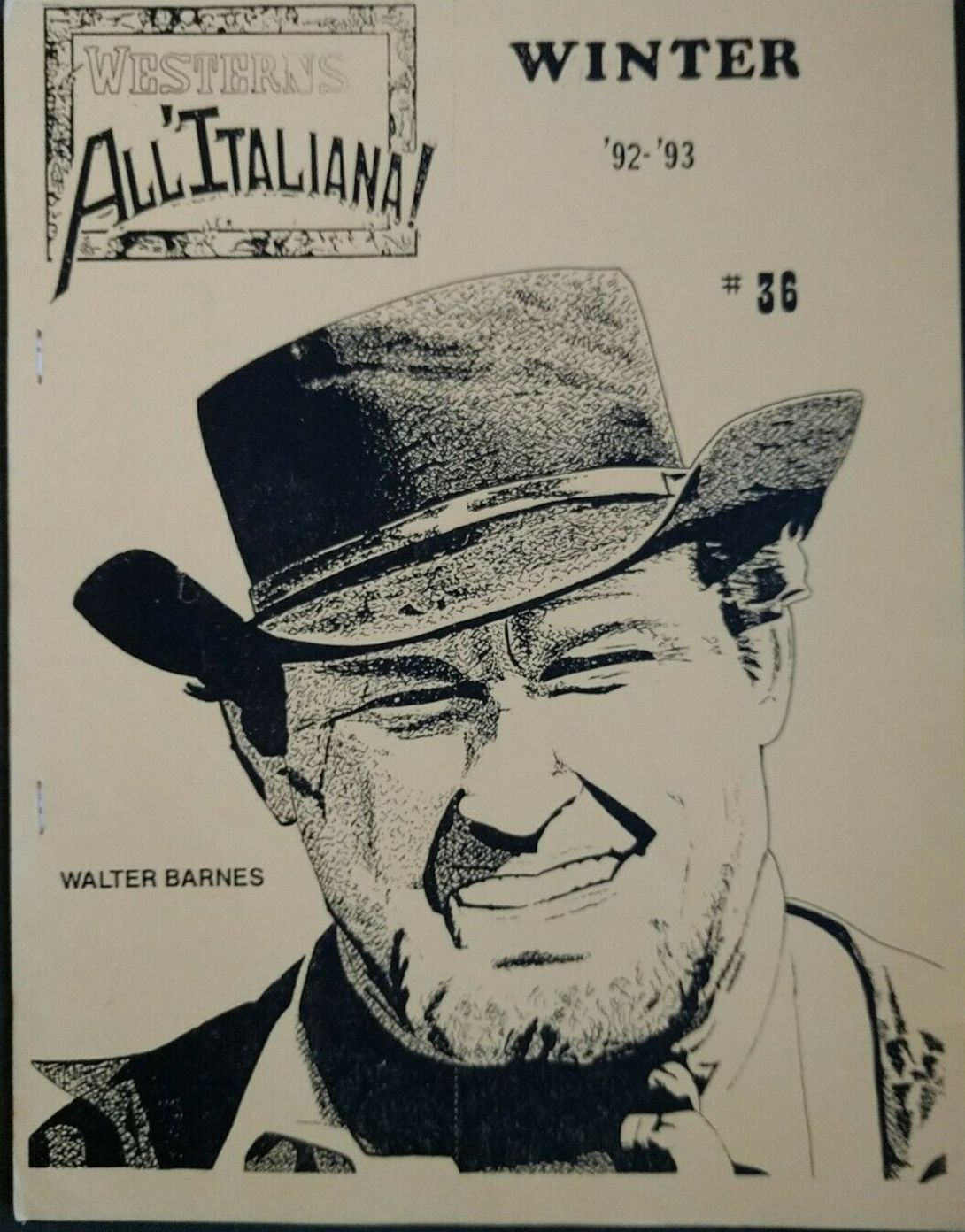 WESTERNS... ALL ITALIANA magazine side cover Issue 36 Winter 1992